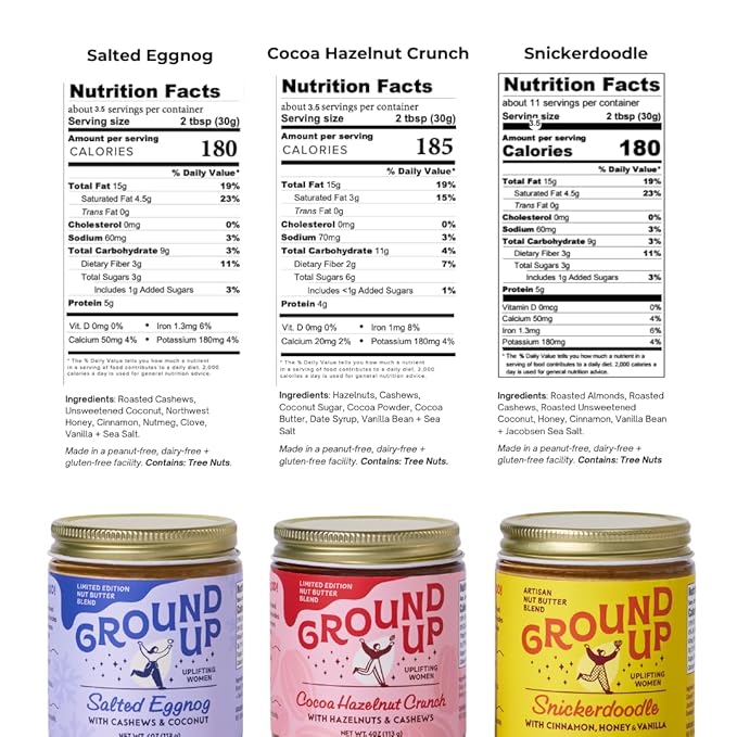 GROUND UP Holiday Tasting Flight Nut Butter 4 OZ