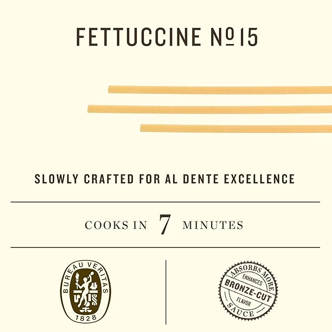 Rummo Fettuccine Pasta N.15 - Fettuccine Pasta Noodles Dry Pasta Durum Wheat Fettuccine Imported from Italy - 16 Ounce (Pack of 5)