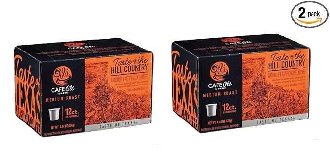 Cafe Ole HEB Single Serve Coffee Pods 12 count - 2 boxes (Taste of the Hill Country)