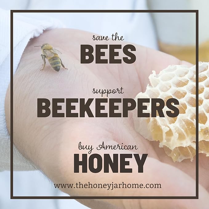 The Honey Jar Raw Clover Honey - Unfiltered and Unpasteurized - Pure Honey Sourced from Family-owned Farms in the USA - 2 x 3lb (48oz) Jars