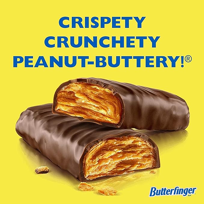 Butterfinger Bite-Sized Peanut-Buttery Chocolate-y Candy Bars 3.5 oz Movie Theater Box (Pack of 9)
