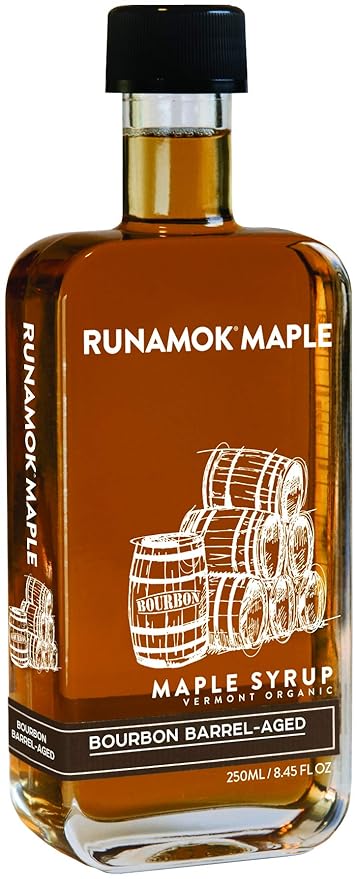 Runamok Organic Bourbon Barrel Aged Maple Syrup - Vermont Maple Syrup Pure Maple Syrup for Cocktails Cheese Pairing &amp Perfect To Be Used As Pancake Syrup Maple Syrup Organic | 8.45 Fl Oz (250mL