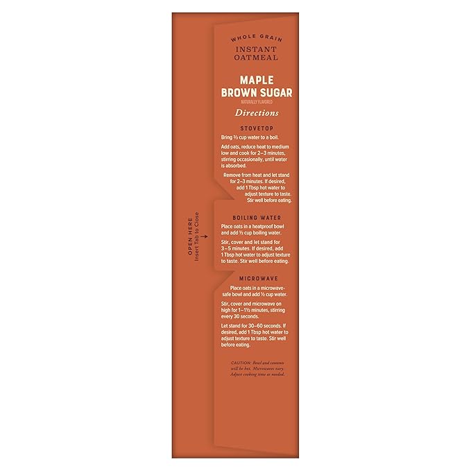 Bob's Red Mill Instant Oatmeal Maple Brown Sugar 24 Packets Total (1 Box/6 per Box) Non-GMO Gluten Free Whole Grain