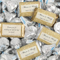 128 Pcs Personalized Wedding Candy Party Favors Wrapped Miniatures and Kisses (1.58 lbs) - Shimmering Gold