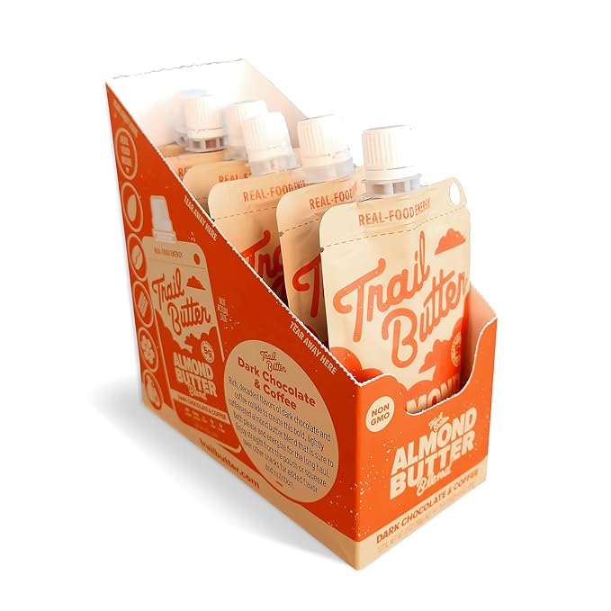 Trail Butter Big Squeeze Nut Butter Energy Pouches 4.5oz (6-Pack) – Real Food Endurance Fuel Protein Snack for Hiking Camping &amp Active Lifestyles – 20g of Protein per Pouch – Dark Chocolate &am