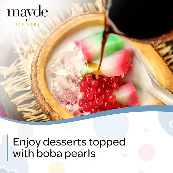 Mayde Popping Boba Pearls for Drinks Desserts &amp Breakfast Bowls - Bursting Blueberry Boba Popping Pearls (Blueberry Flavor 7 Pounds)