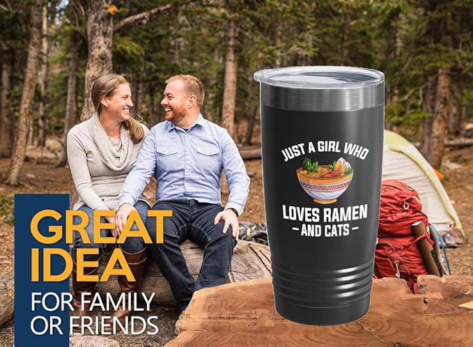Ramen Lover Black Edition Tumbler 20oz - Just a girl who loves - Food Lovers chicken pumpkin vegan pantry spicy noodles