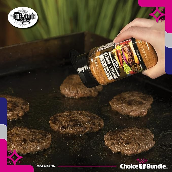 Blackstone Whiskey Burger Steakhouse Tequila Lime All Purpose Parmesan Ranch Premium Barbecue Griddle Seasoning Rub 5 Pk (38.9 oz) + BBQ Masters &amp Opener (7 Items)!