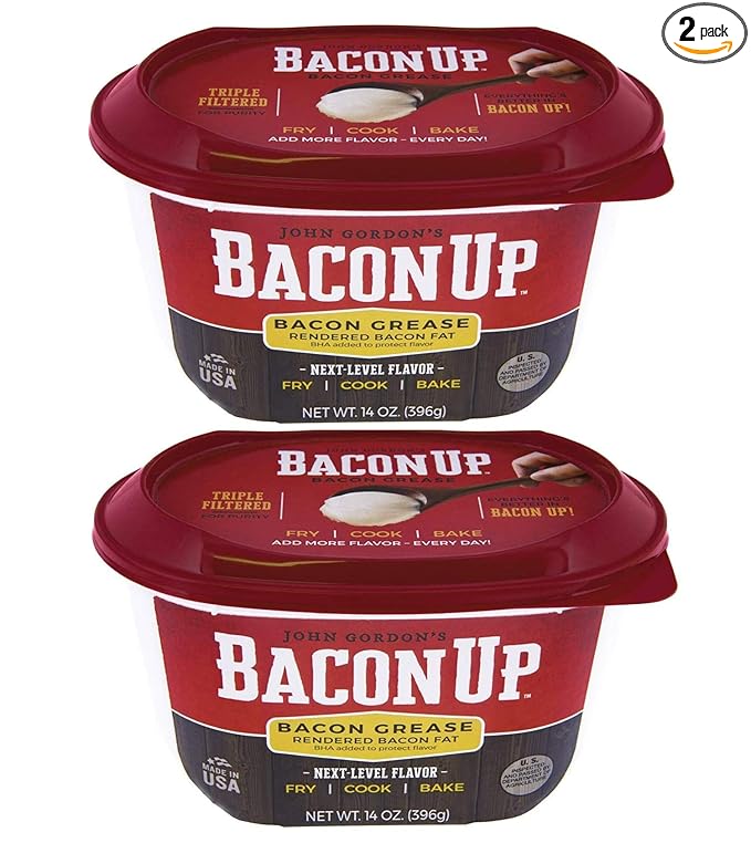 Bacon UpⓇ Bacon Grease for Cooking - 14 Ounce Tub for Cooking Frying and Baking 2 Pack