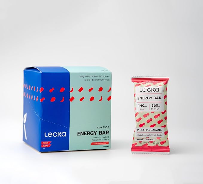 Lecka Energy Bar 12 Bars | Natural Energy from Tropical Fruits Vegan Gluten Free (12 Bars Pineapple Banana)