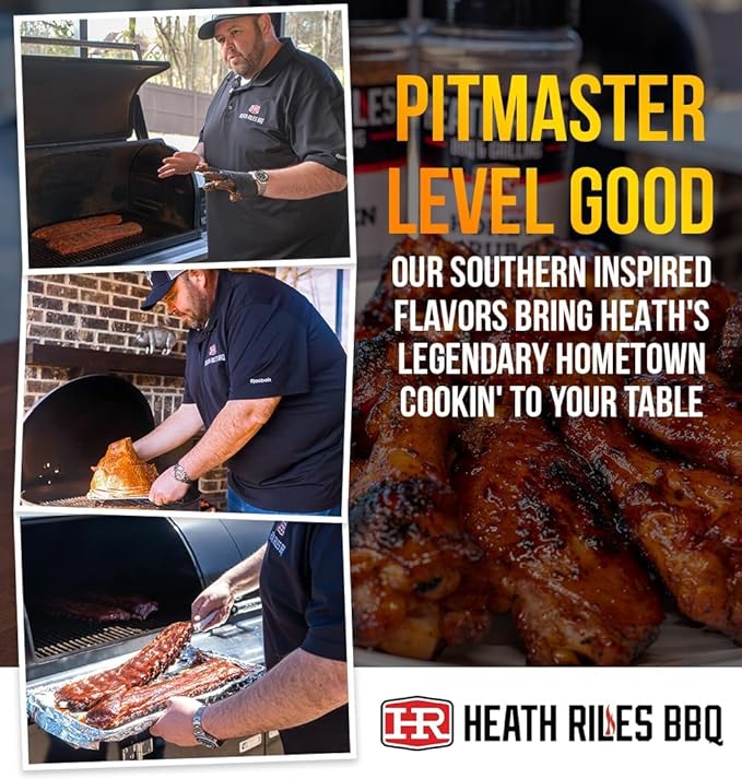 Heath Riles BBQ Rub - BBQ Buffalo Seasoning BBQ Lemon Pepper Buffalo Seasoning and BBQ Parmesan Garlic Seasoning