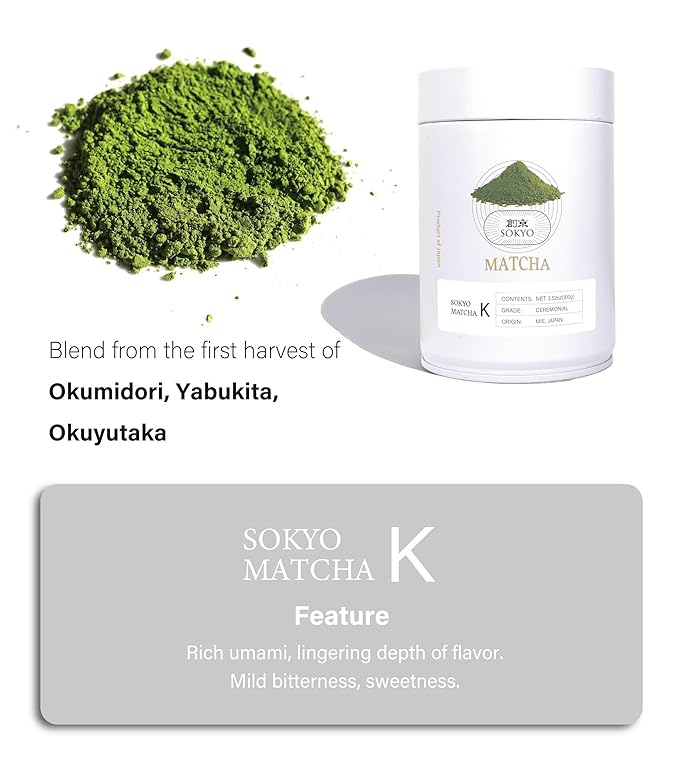SOKYO ceremonial matcha powder series powdered green tea Japanese matcha (3.52oz / 100g Mie Ceremonial K)