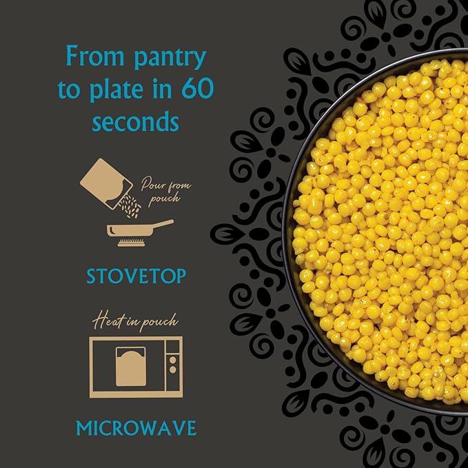 Mina Pearl Couscous With Turmeric &amp Ginger Ready to Eat Couscous Pearls Microwavable Meals &amp Side Dishes Vegan Protein Non-GMO Kosher 7 oz (Pack of 6)
