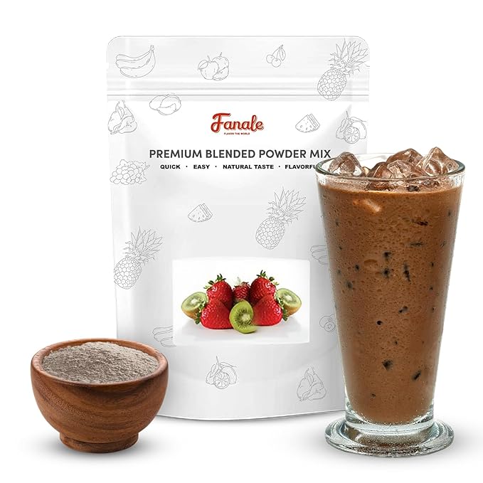 Fanale Premium Ice Mocha Bubble Tea Flavoring Powder | Perfect for Baking Smoothies Desserts and Drinks | Instant Flavoring Powder for Boba Milk Tea - 2.2 Pounds (Pack of 20)