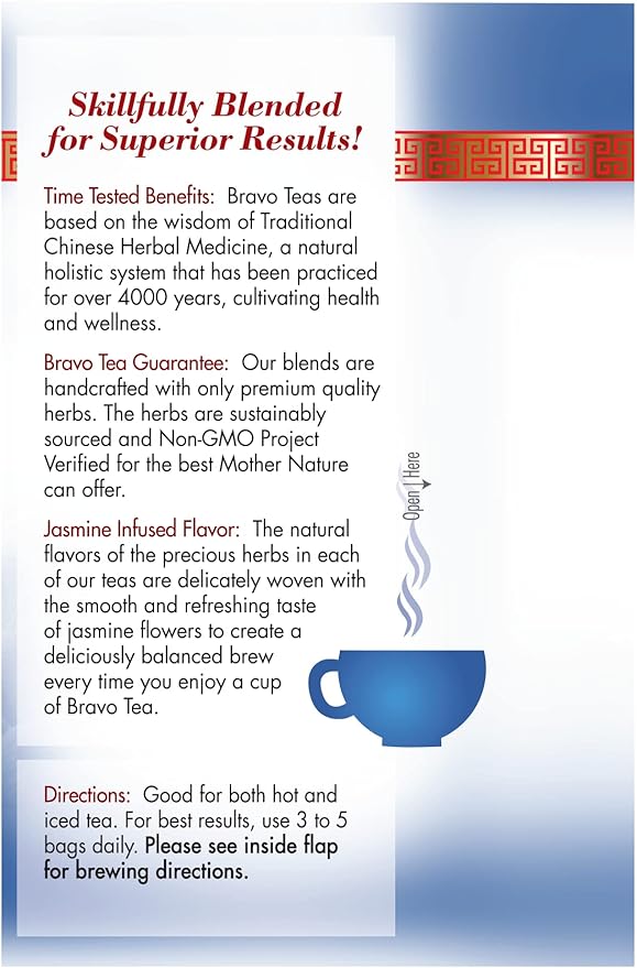 Bravo Tea Lung Soother Herbal Tea Caffeine Free 20 Tea Bags 6 Count