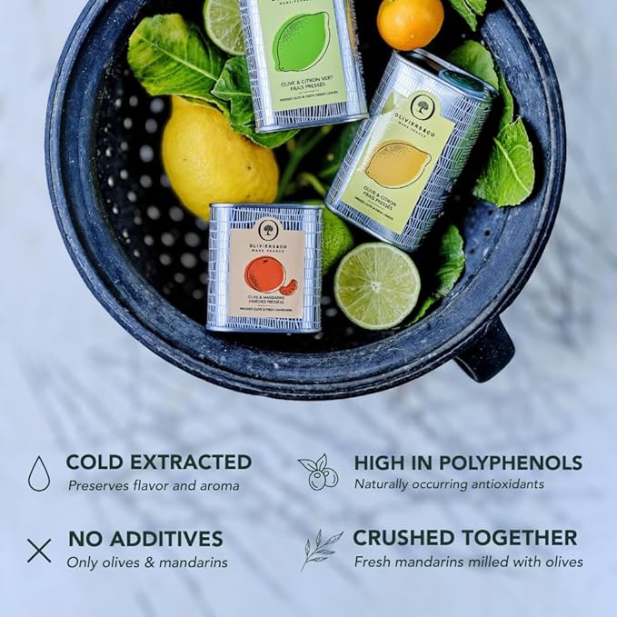 Mandarin Olive Oil by Oliviers&ampCo | Italian Extra Virgin Olive Oil with Fresh Mandarin | Gourmet Citrus EVOO for Salads Baking &amp Holiday Cooking | Cold Pressed All Natural Gift (8.4 Fl Oz)