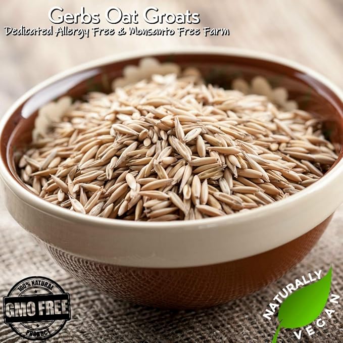 Gerbs Oat Groats 2 lbs. | Carefully Sourced Resealable Bag | Hearty Texture with Nutty Aroma | Top 14 Allergen-Free