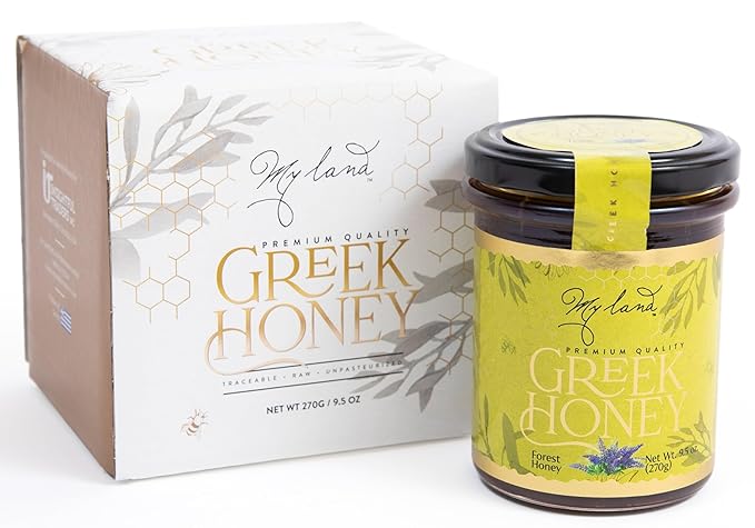 MY LAND Forest Greek Natural Raw Honey Unfiltered (9.5 Ounce (Pack of 1))