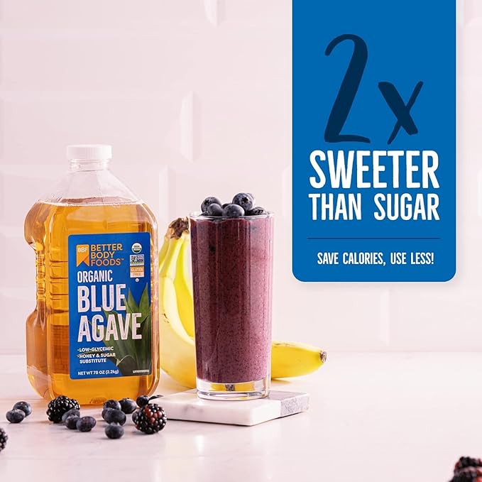 BetterBody Foods Organic Blue Agave Low Glycemic Sweetener 78 oz