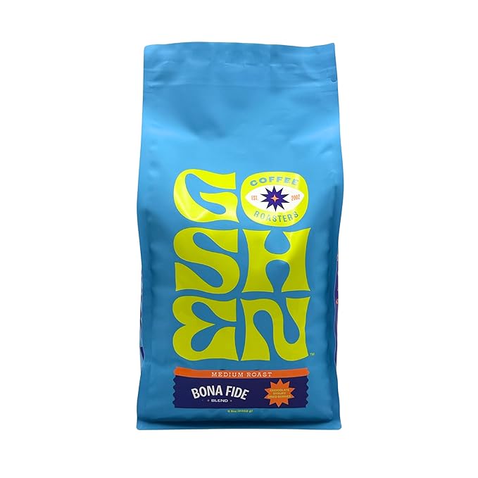 Goshen Coffee Roasters Whole Bean Bona Fide Blend | Medium Roast Brewed or Espresso | Award-Winning Natural and Washed | Chocolate Syrupy Dried Berry Flavors | 5 lb Bag