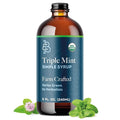 Bluestem Botanicals Organic Triple Mint Simple Syrup 8 oz Cocktail and Mocktail Mixer for Drinks Non-Alcoholic Peppermint Spearmint Chocolate Mint