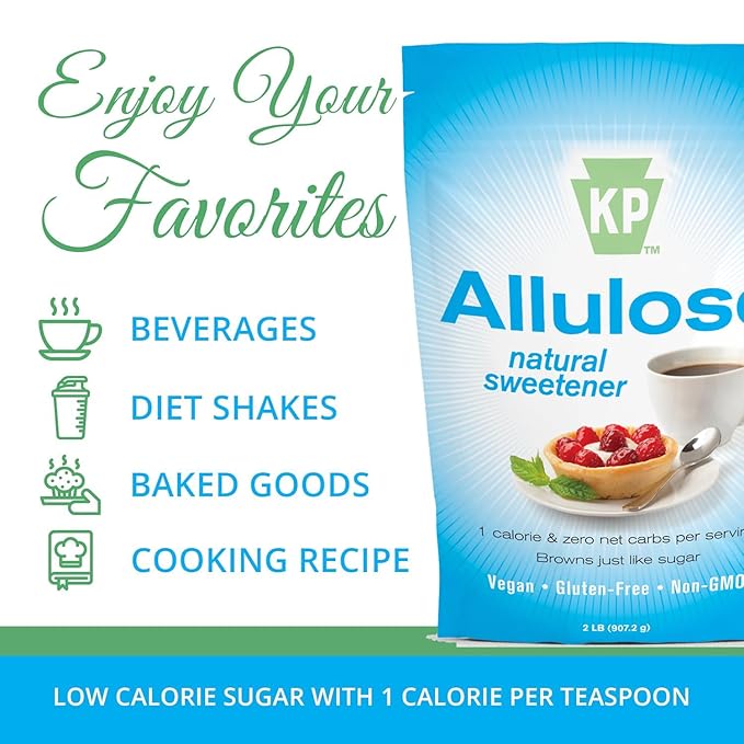 Keystone Pantry - Allulose Sweetener Low Calorie and Low Carb Sugar Substitutes Natural Allulose Sugar Substitute Gluten Soy and Sugar Alcohol-Free 2 Lbs. (packaging may vary)