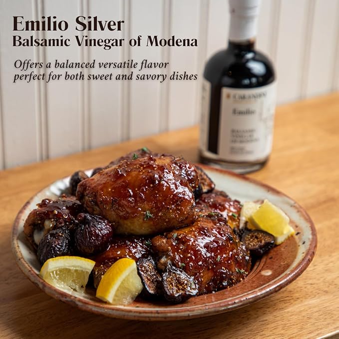 Carandini Emilio Silver Balsamic Vinegar of Modena PGI Premium Italian Vinegars | Made in Italy - 8.45 fl oz (2 Bottles)