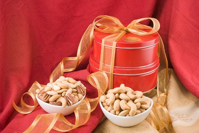 Giant Whole Cashews/Superior Mixed Nut Gift Tin Tower (Salted)
