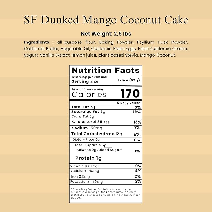 ANDY ANAND CHOCOLATIER Sugar Free Dunked Mango Coconut Cake Enjoy the Amazing Taste of a Classic Cake Without the Sugar Dunked in Fresh Puree Traditional Recipe and Perfect for Guilt Free Celebrati