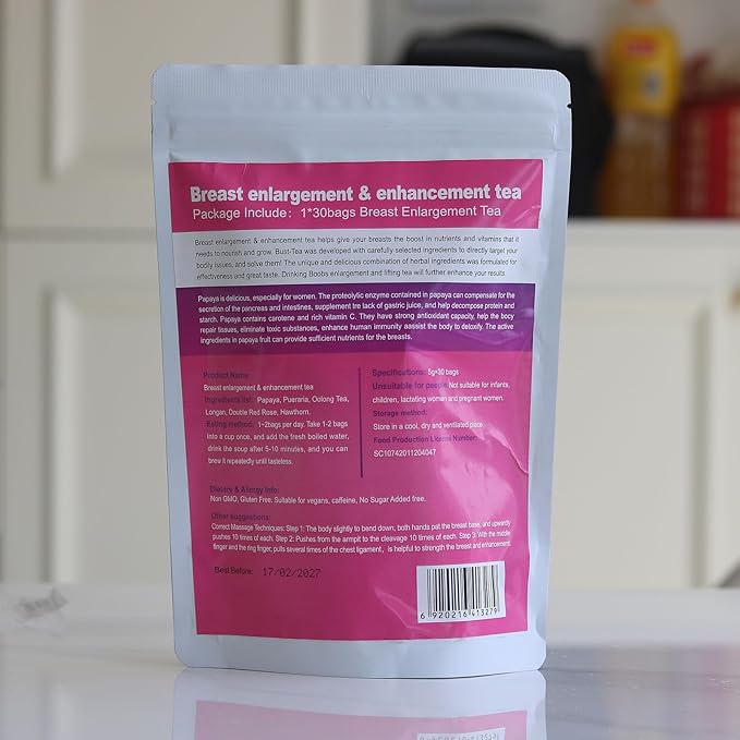 AIHIYO Boobs Breast A-D 28 Days Tea Nature Herbal Breast Enlargement and Enhancement Tea 30 Tea bags
