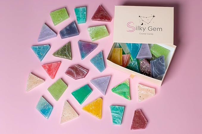 Silky Gem® The Gemmies Crystal Candy Sample Box: 10-Piece Mixed Flavor Assortment – Handcrafted Edible Jewelry &amp ASMR Sweets – Vegan Gluten-Free