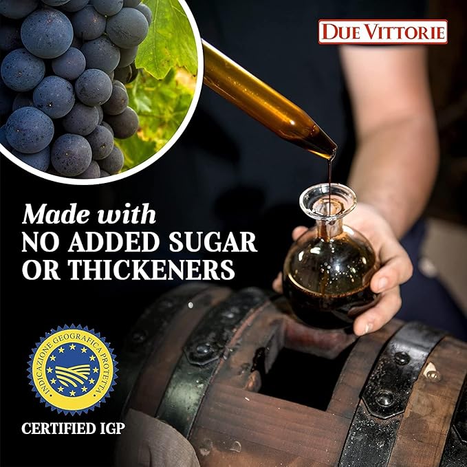 Due Vittorie Oro Gold Barrel Aged Balsamic Vinegar of Modena IGP with Built in Pourer All-Natural Extra Dense Premium Vinegar Aceto Balsamico di Modena IGP Italy - 8.45fl oz / 250ml - Pack of 2
