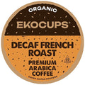 EKOCUPS Organic Swiss Water Decaf French Roast Coffee Pods Extra 30% More Coffee Per Cup Artisan Fair Trade Dark Roast for Keurig K Cup Machines Recyclable Pods 40 Count