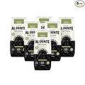 Al Dente Squid Ink Fettuccine – All-Natural Hand-Crafted Egg Pasta. Traditional Pasta Noodles Made with Cage-Free Eggs and Semolina. Great for Pastas Soups Stews. 10oz Bags (Pack of 6)