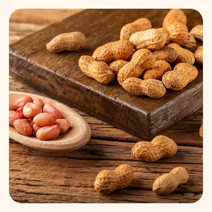 Wellsley Farms Salted Roasted Peanuts In Shell USA Grown Whole Non-GMO Gluten-Free Vegan Cholesterol-Free Shell-Cracking Snack for Game Day BBQ &amp Travel 5 lb Bag