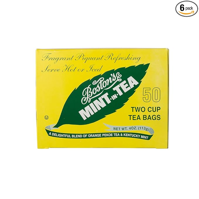 Boston Tea Mint-In-Tea 50-Count Boxes (Pack of 6)