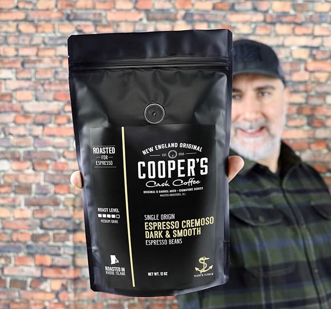 Espresso Ground Coffee Beans | Brazilian Strong Smooth &amp Creamy Medium Dark Roast Single Origin Coffee 12 oz Bag By The Master Roasters Of Cooper's Cask Coffee Coffee (Pack of 2)