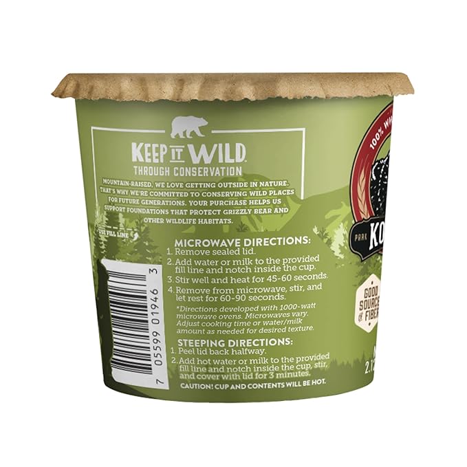 Kodiak Cakes Instant Protein Apple Cinnamon Oatmeal in a Cup 2.12oz (Pack of 12)