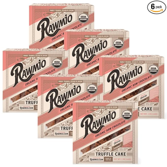 Rawmio Mini Chocolate Truffle Cake - 5 oz. Raw Organic Vegan Gluten-Free - 6 Packs