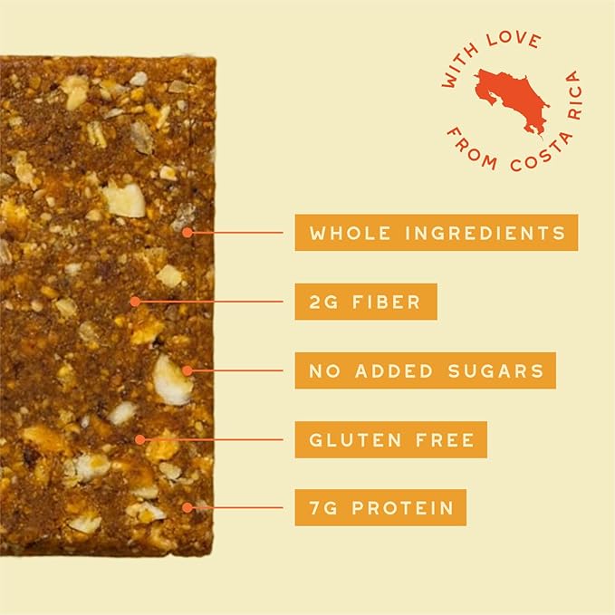 PEJI BAR Superfood Energy Bars |Mango Jambo Banana Mango Flavor | Gluten Free 7g Protein Fiber Whole Ingredients No Sugar Added | Adventure Ready Snack 12 Count
