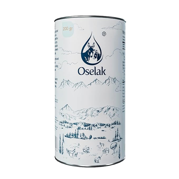 OSELAK Donkey Milk Powder 200g Pure and 100% Natural High in Calcium Iron and Vitamin D Similar to Mother's milk Rich in Whey protein Vitamins and Minerals Nothing added Nothing removed