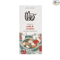 Theo Organic Milk &amp Cookies 45% Milk Chocolate Bars Fair Trade Kosher USDA Certified Organic Non-GMO 2.8 Ounce (Pack of 12)