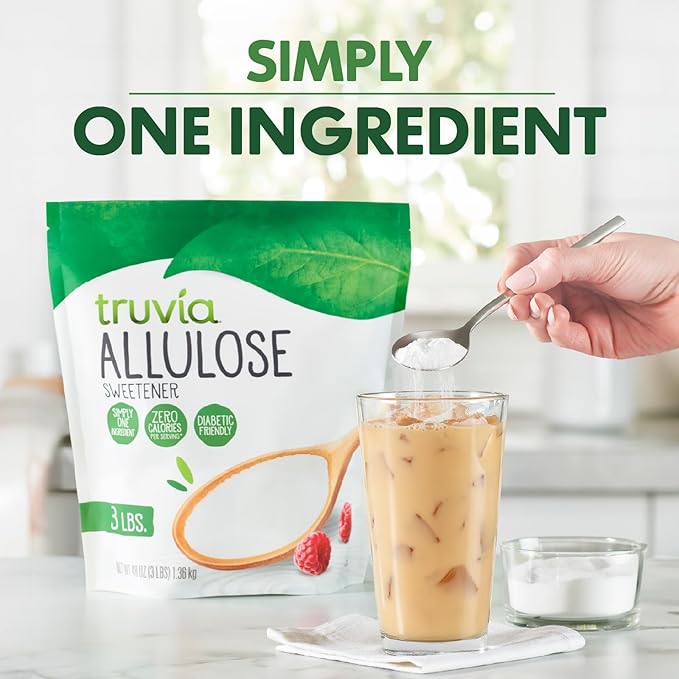Truvia Allulose Calorie-Free Sweetener Bag Sugar Substitute with Zero Calories great for coffee and tea (3lbs)
