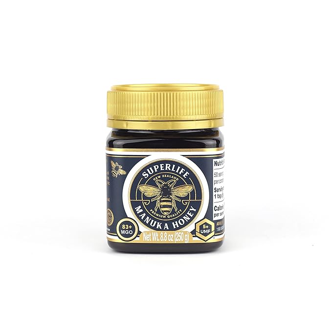 SuperLife Manuka Honey MGO 83+ (UMF 5+) | 100% Raw Pure &amp Unpasteurized Monofloral Honey from New Zealand (250g)