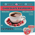 Double Donut Coffee Chocolate Raspberry Flavored Coffee Pods Medium Roast Coffee Compatible with Keurig K Cups Brewers 72 Count