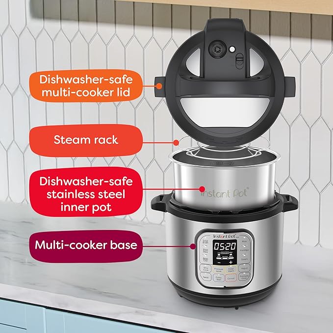 Instant Pot Duo 7-in-1 Mini Electric Pressure Cooker Slow Rice Cooker Steamer Sauté Yogurt Maker Warmer &amp Sterilizer Includes Free App with over 1900 Recipes Stainless Steel 3 Quart