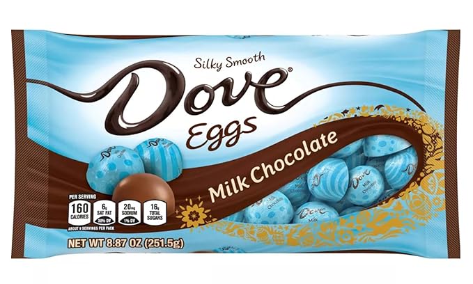 Dove Chocolate Eggs Variety Pack - Easter Candy - One Bag of Milk Chocolate Eggs and One Bag of Dark Chocolate Eggs - Smiling Sweets - Perfect Addition to Easter Baskets