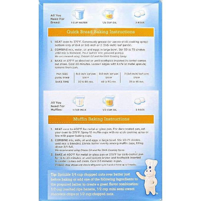 Pilsbury Quick Bread Banana Bread &amp Muffin Mix 14 oz (2-Pack) Bundle With Galley Grove Sugar-Free Breath Mints