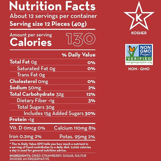 Sunny Fruit Soft-Dried Strawberries 18 Ounce Bulk Bag | Dried Fruit with Added Sugar | Great Berries for Baking Snacking Smoothies Charcuterie | NON-GMO GLUTEN-FREE NUT-FREE KOSHER