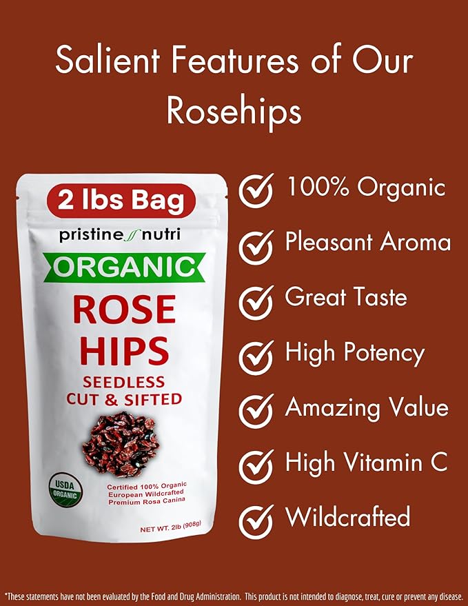 100% Organic Elderberries &amp Rosehips Dried